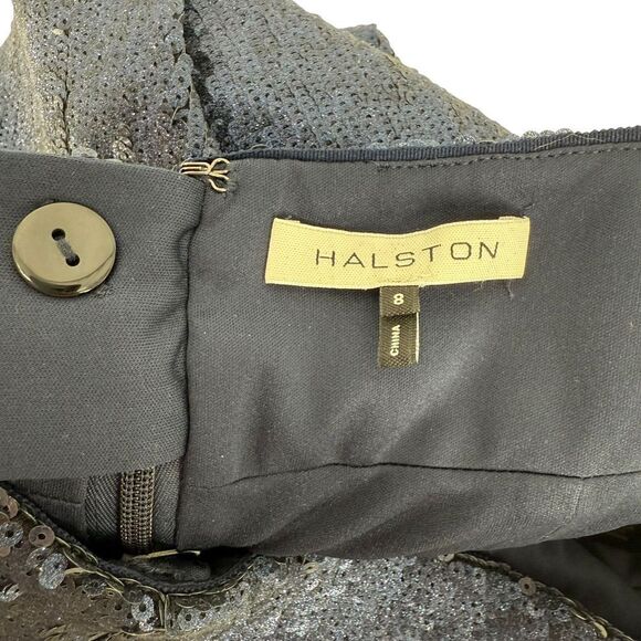 Halston Skirt Sequin Pencil Navy Blue Sparkle Womens Size 8 Formal Knee Length - Picture 6 of 7